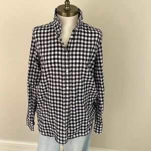 J. Crew navy check gingham BOY style cotton lightweight shirt size 6